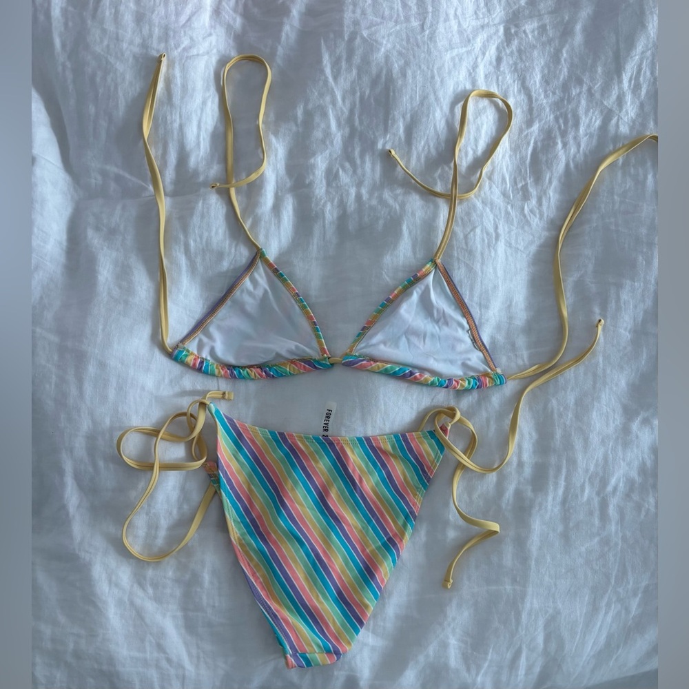 Forever 21 Rainbow String Bikini Set: - Picture 3 of 4